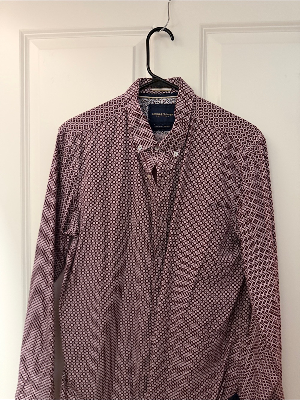 Denim & Flower Burgundy Geometric Button-Down Shirt